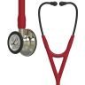 Pachet cardio - Stetoscop Littmann Cardiology IV Rosu burgund, capsula sampanie 6176 + Borseta stetoscop Cardio Neagra